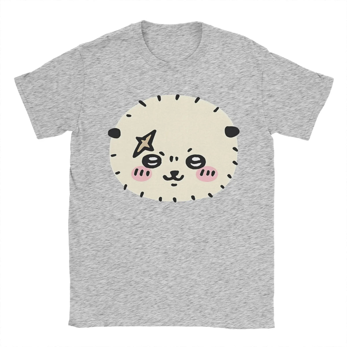 Funny Chiikawas Rakko T-Shirts Men Round Neck Cotton T Shirts  Short Sleeve Tees Unique Tops
