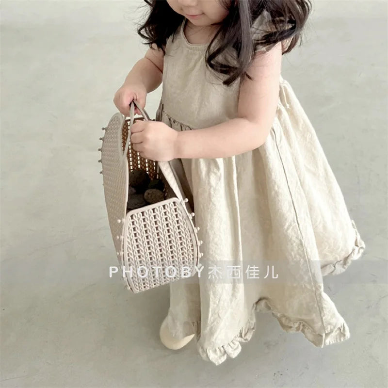 Korean Version of Baby Girl's Summer Dress New Dress Sleeveless Loose Doll Skirt Fashion and Cute Kids Dress