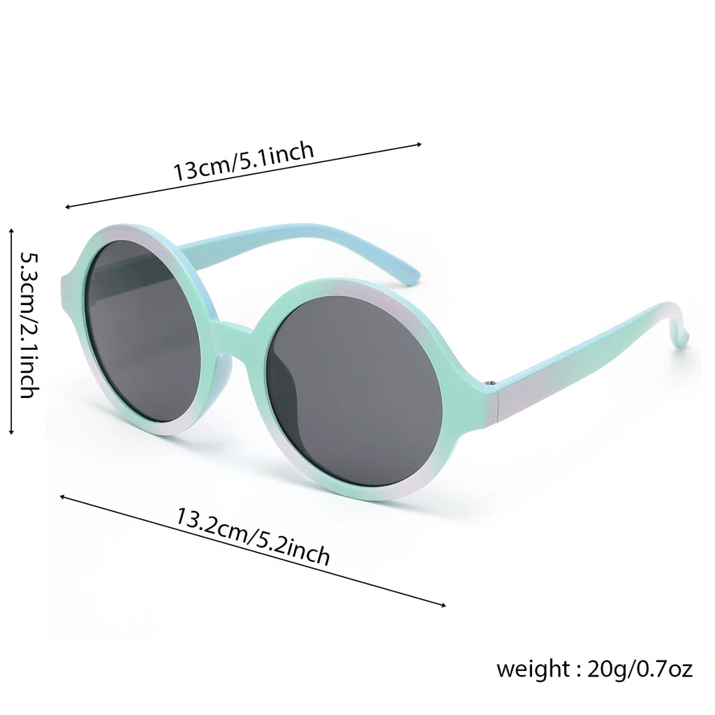 Kids Round Sunglasses Color Gradient Frame UV Protection Flexible Shaft Eyewear For Boys Girls Beach Outdoor Travel Daily Wear