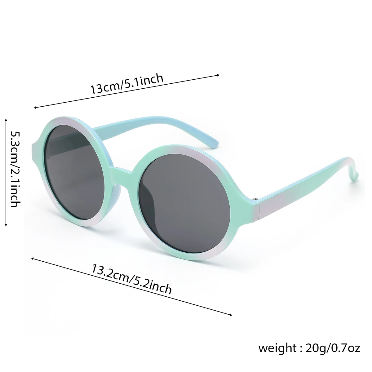 Kids Round Sunglasses Color Gradient Frame UV Protection Flexible Shaft Eyewear For Boys Girls Beach Outdoor Travel Daily Wear