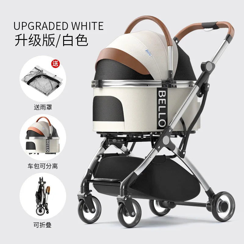 Pet Stroller Cats Dogs Carrier Wheels Supplies Portable Foldable Trolley Pet Outdoor Travel Products Accessories Dogs Stroller