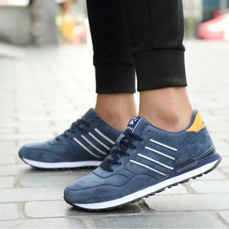 Sneakers for Men High Quality Suede Casual Shoes Luxury Tenis Shoes for Men Lace-up Flats Sport Running Shoes Кроссовки Мужские