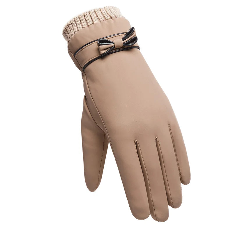 Fashion Female Gloves Winter Windproof Waterproof Internal Plush Warm Mittens Lady Touch Screen Skin-friendly Soft Women Gloves