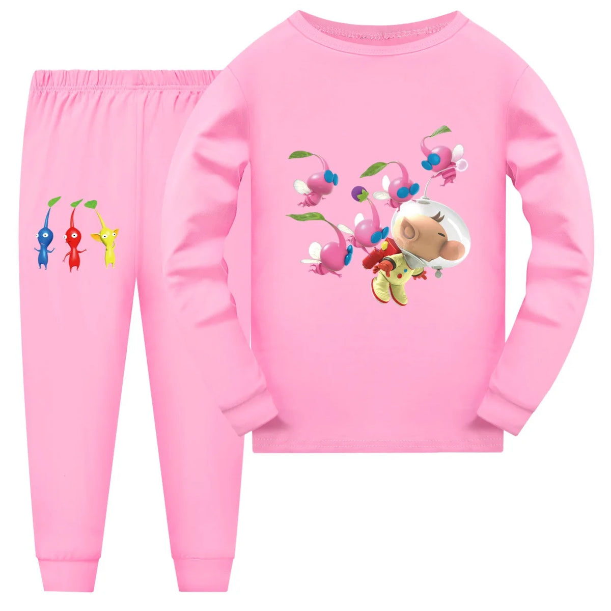 Newest PIKMIN 4 WIKI Costume Kids Cartoon Pajama Sets Baby Girls Long Sleeve Tops Pants 2pcs Set Teenager Boys Casaul Sleepwear