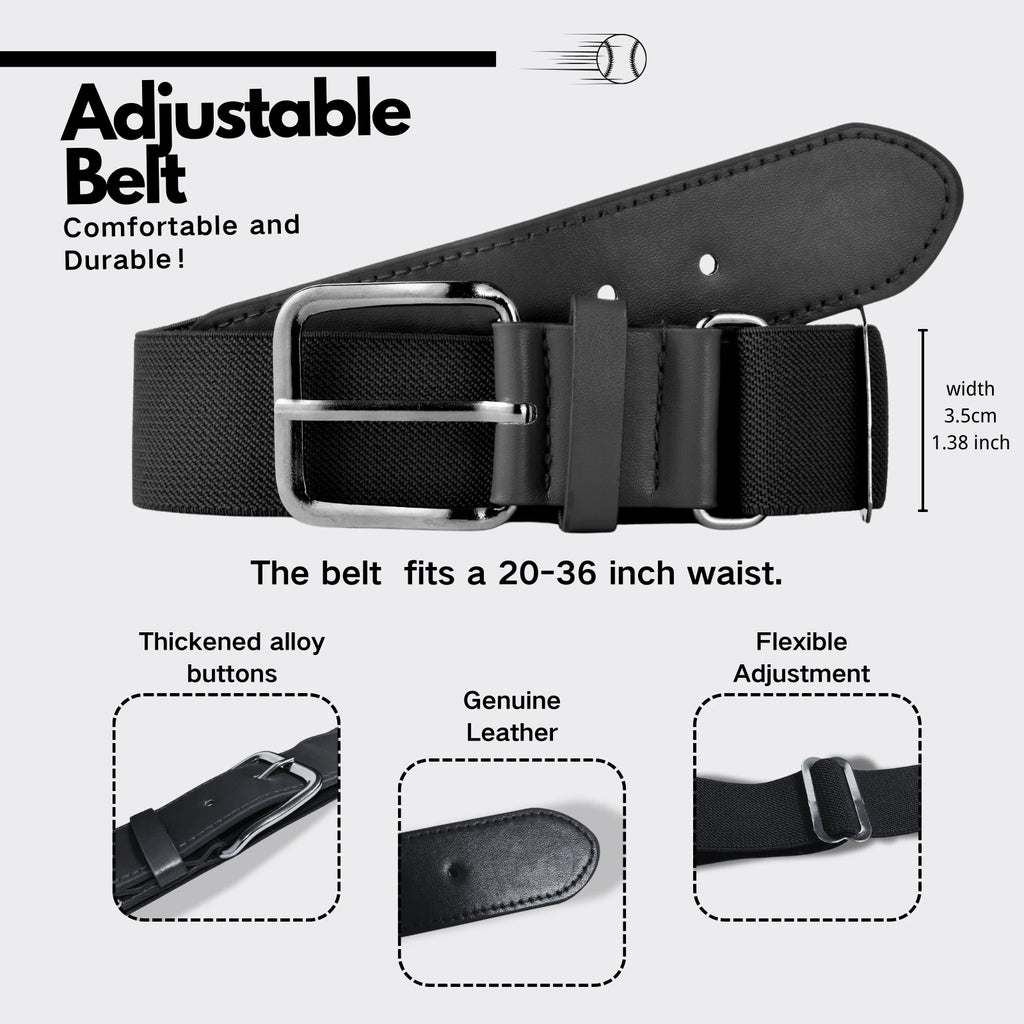 Youth Baseball Belt Kids Softball Belt Casual Adjustable Elastic Waistband for Boys Girls toddlers 3-15 Years Athletic Belt