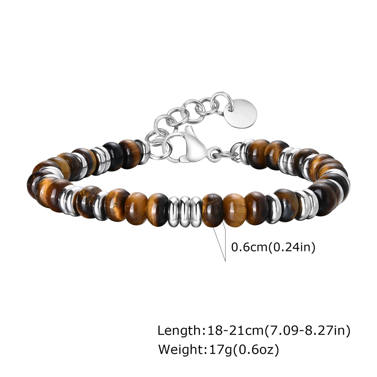 Metal Bead bracelets for Men Boys,Natural Beaded Stainless Steel Beaded Bracelets,Casual Jewelry Gifts