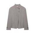 KONDALA 2026 Spring Summer Women Going Out Blazers Fashion Half High Collar Elegant Luxury Casual Ladies Chic Blazers