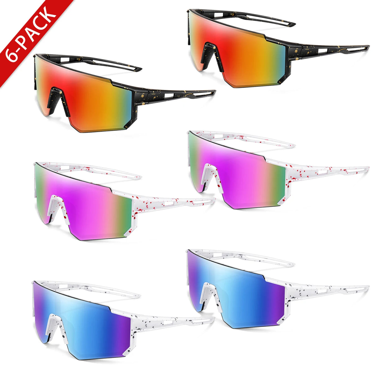 1/6 Pairs Youth Sunglasses with UV400 for Wholesale Goggles Retail Age 9-14 Years Old Boy Girls Baseball Cycling Running