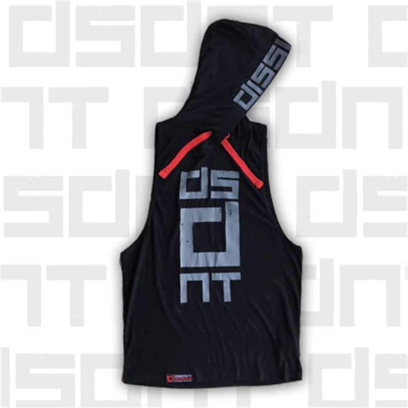 Mens Street Corner Pullovers Fitness Sport Sleeveless Hoodies Gym Bodybuilding Running Training Jogging Cotton Casual Sportswear