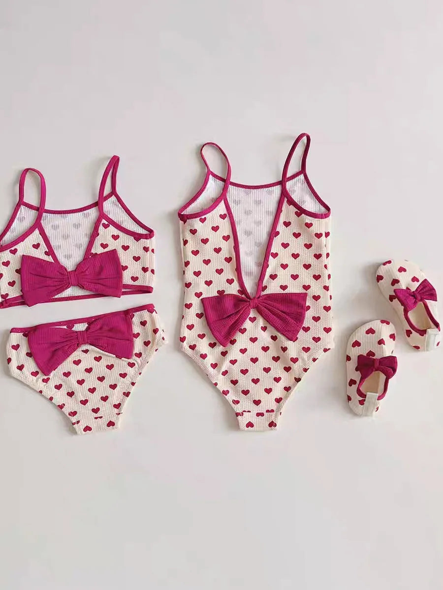 Children's Clothing Cute Girls Swimsuit for Kids Swimwear Printed Cherry Beach Wear Bather Suit Baby Bikinis Sets Sea Side
