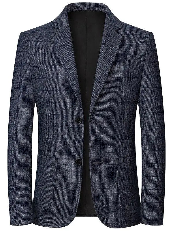 Men Plaid Blazers Jackets Business Formal Wear Suits Jackets Coats New Spring Autumn Male Casual Slim Fit Blazers Size 4XL