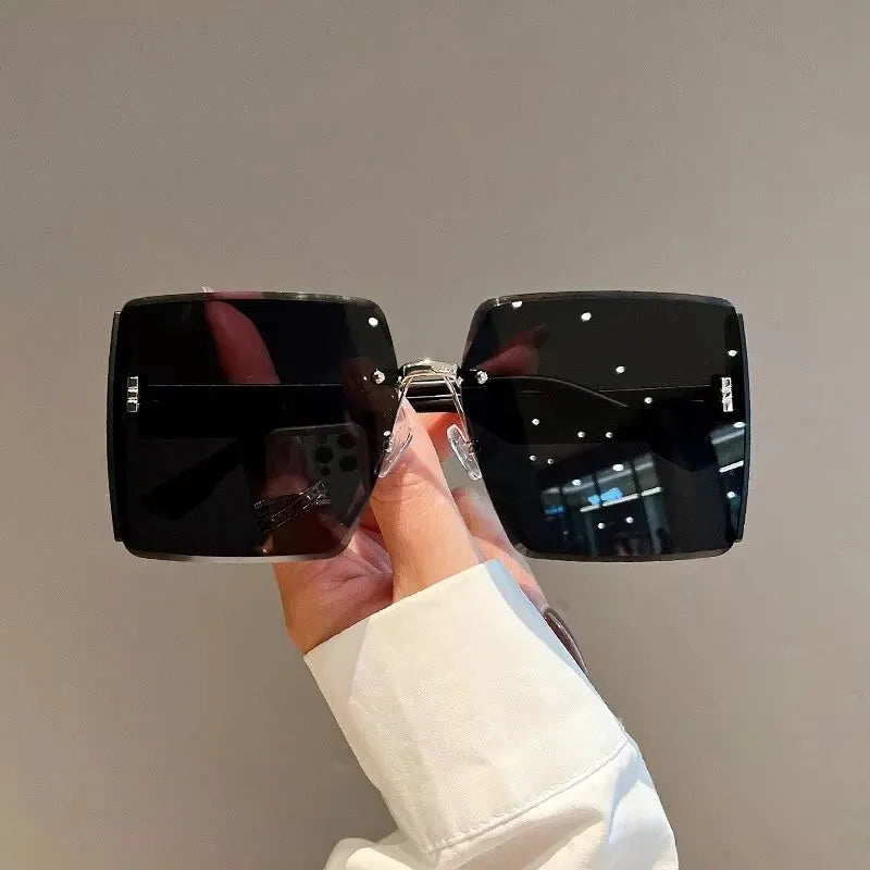 Square Frameless Retro Sunglasses for Women Fashion Vintage Glasses Men Luxury Trend Brand Designer Shades Eyewear