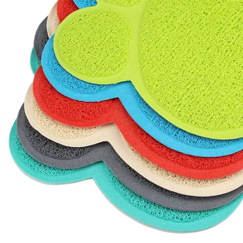 Pet Dog Cat Feeding Mat Dog Paw Shape Pet Bed Mat Dish Bowl Food Water Feed Wipe Easy Cleaning Pad Dog Accessories