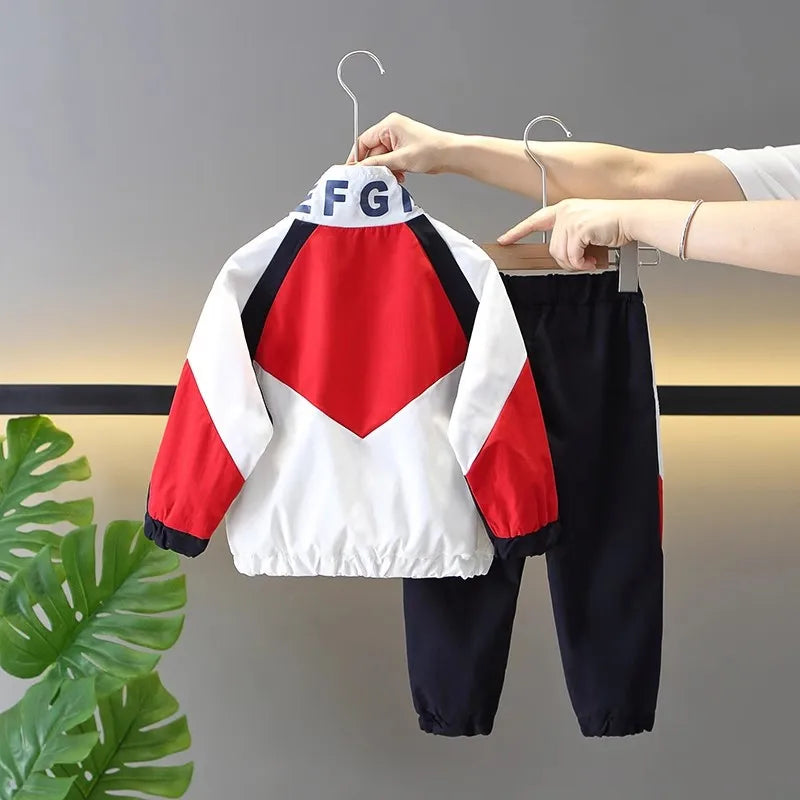 Boys and Girls Sports Set 2025 New Handsome Children's Coat+Pants 2-piece Set School Uniform Kids Outfits