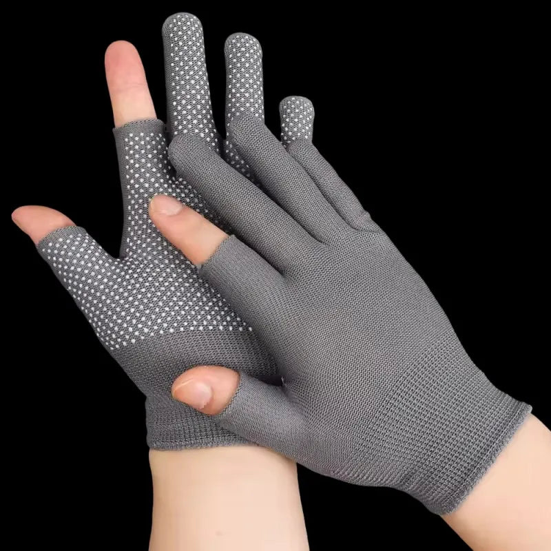 Touchscreen Nylon Gloves for Men Women Non-slip Breathable Half Finger Gloves for Summer Outdoor Riding Sport Fitness Sunscreen