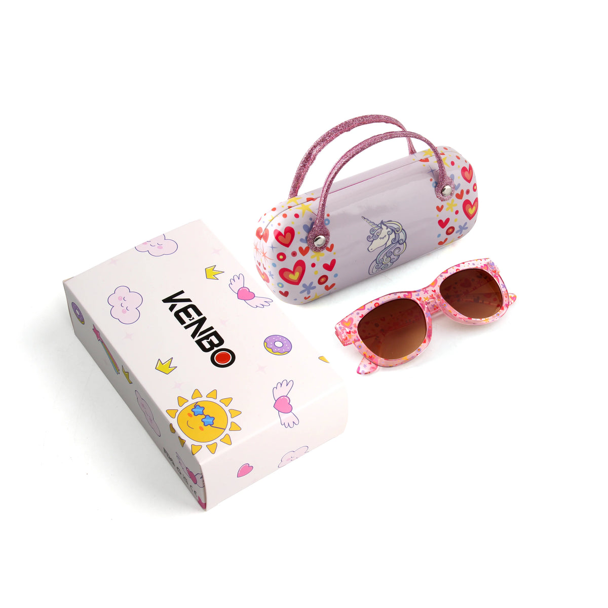 Kenbo Square Cute Kids Sunglasses For Girls Boy Toddler Lovely Baby Colorful Rectange Sun Glasses Children With Case