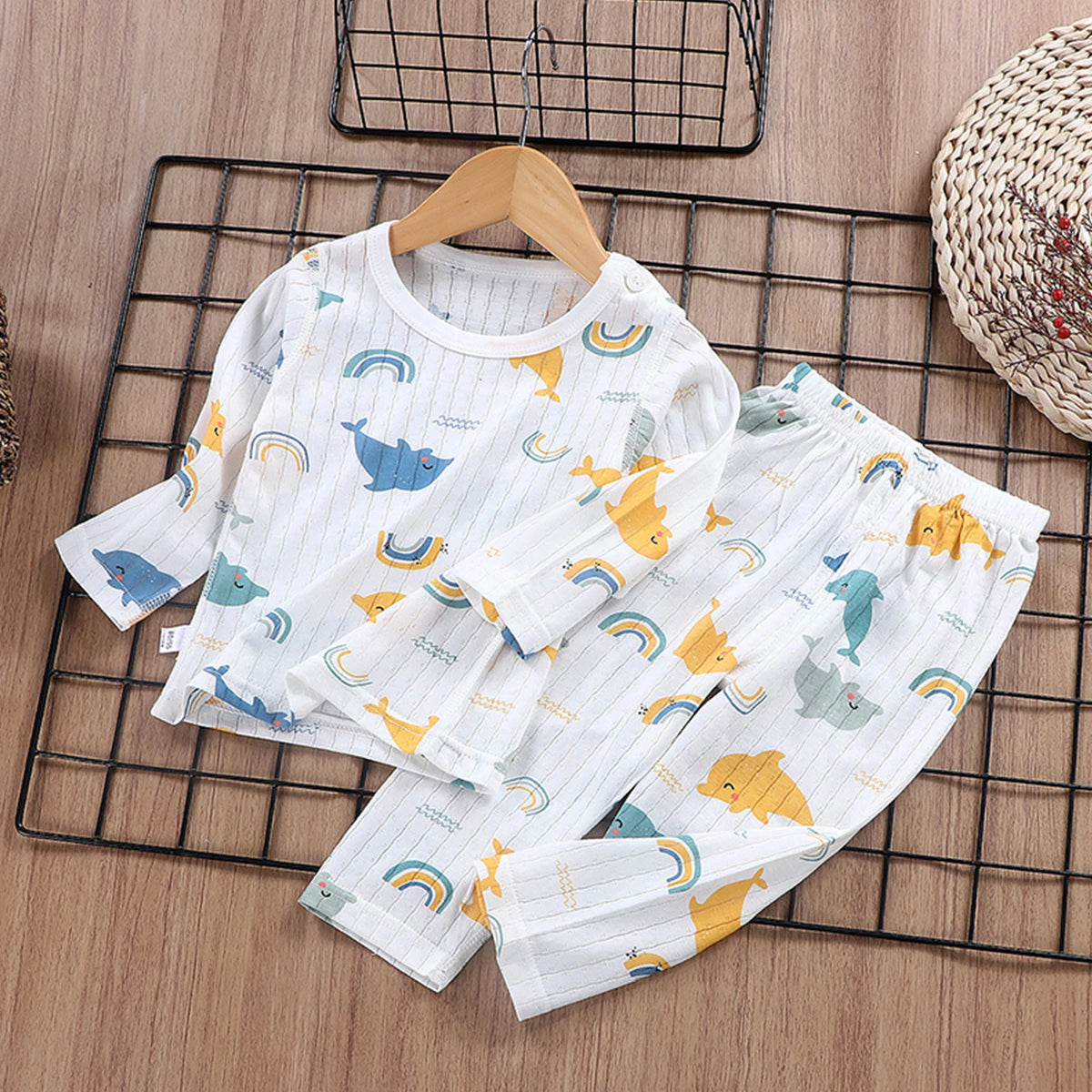 Children Pajamas Set Boys Cotton Clothes Children Pants Set Cartoon Sleepwear Set Kids Pajamas Girls Toddler Baby Outfits Pyjama
