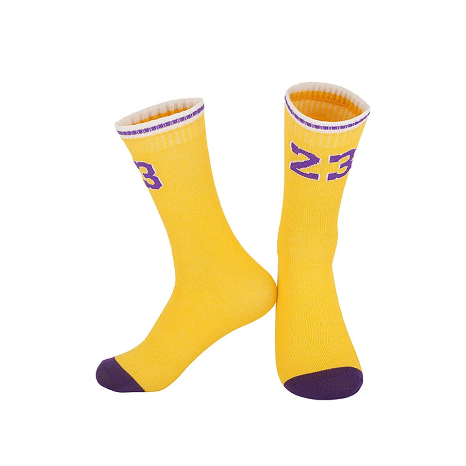 Loogdeel Kids Basketball Socks Breathable Thin Pure Color Sport Socks Thickened Anti-Collision Sports Socks Digital Design