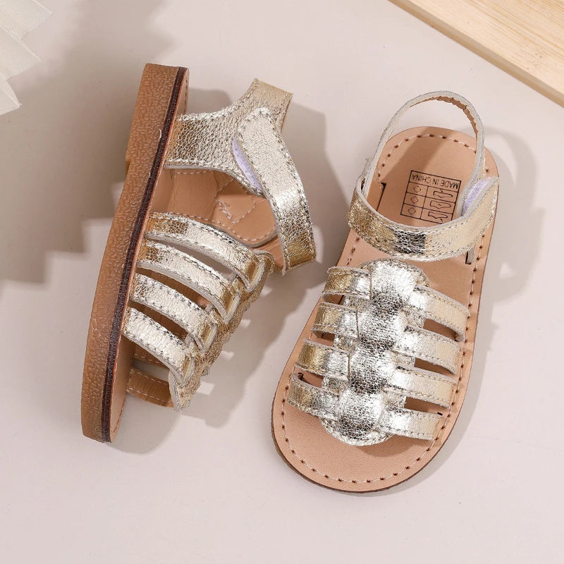 Fashion Kids Sandals 2025 Summer New Baby Shoes Simple Soft Bottom Girls Casual Sandals Anti Slip Child Beach Shoes Zapatos Niña