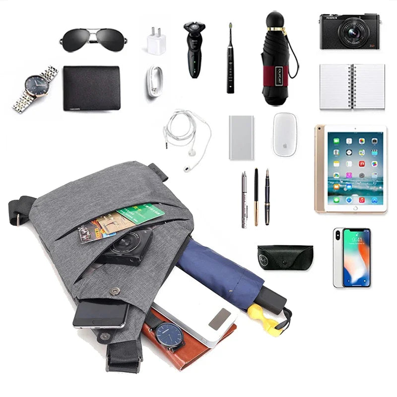 Chest Bags Crossobdy Bags for Men Waterproof Male Multifunction Cross Body Messenger Bag Single Shoulder Grey Fanny Pack Sac