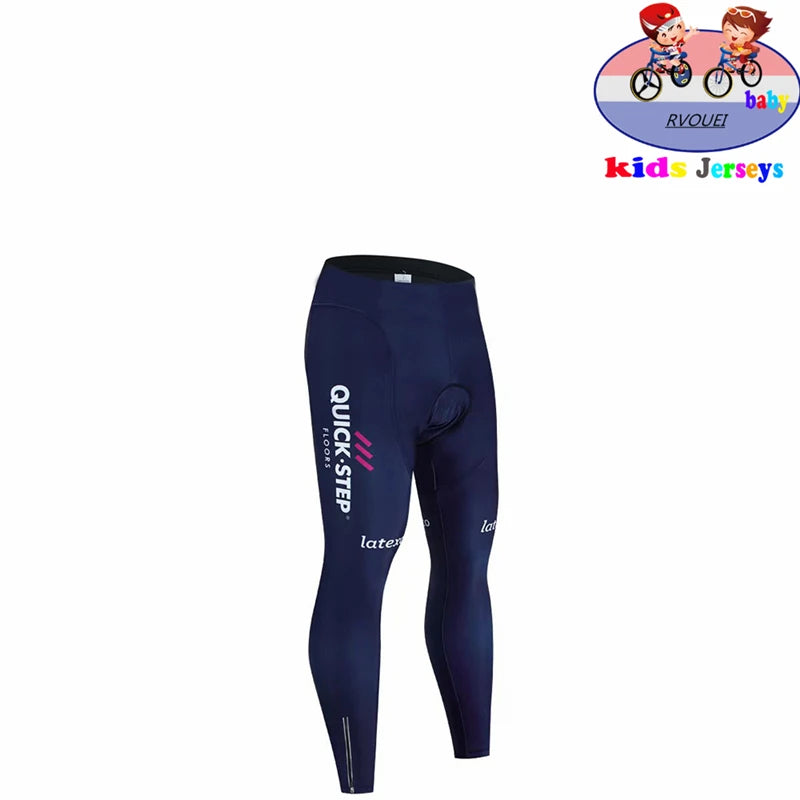 Soudal Quick Step Baby Cycling Clothing Children Long Sleeve Jersey Set Breathable Sportswear Kids Bicycle Maillot Ciclismo