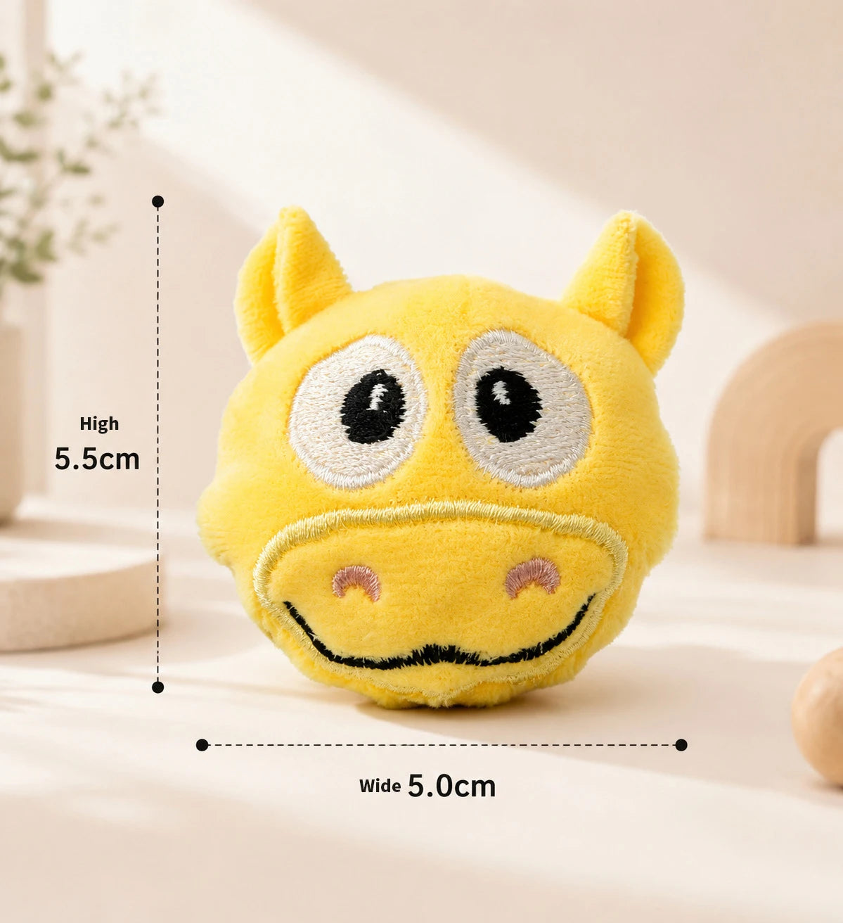 Cute Cartoon Plush Bouncy Ball Pet Toy Interactive Chew Toy for Dogs & Cats Ideal for Indoor Play of Small and Medium Pets