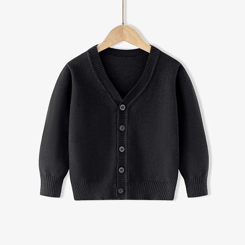 ZOETOPKID Winter Boys Knitted Sweaters Big Kids Clothes 2024 Autumn Children Cotton Pullover Teen Solid Knitwear Coats