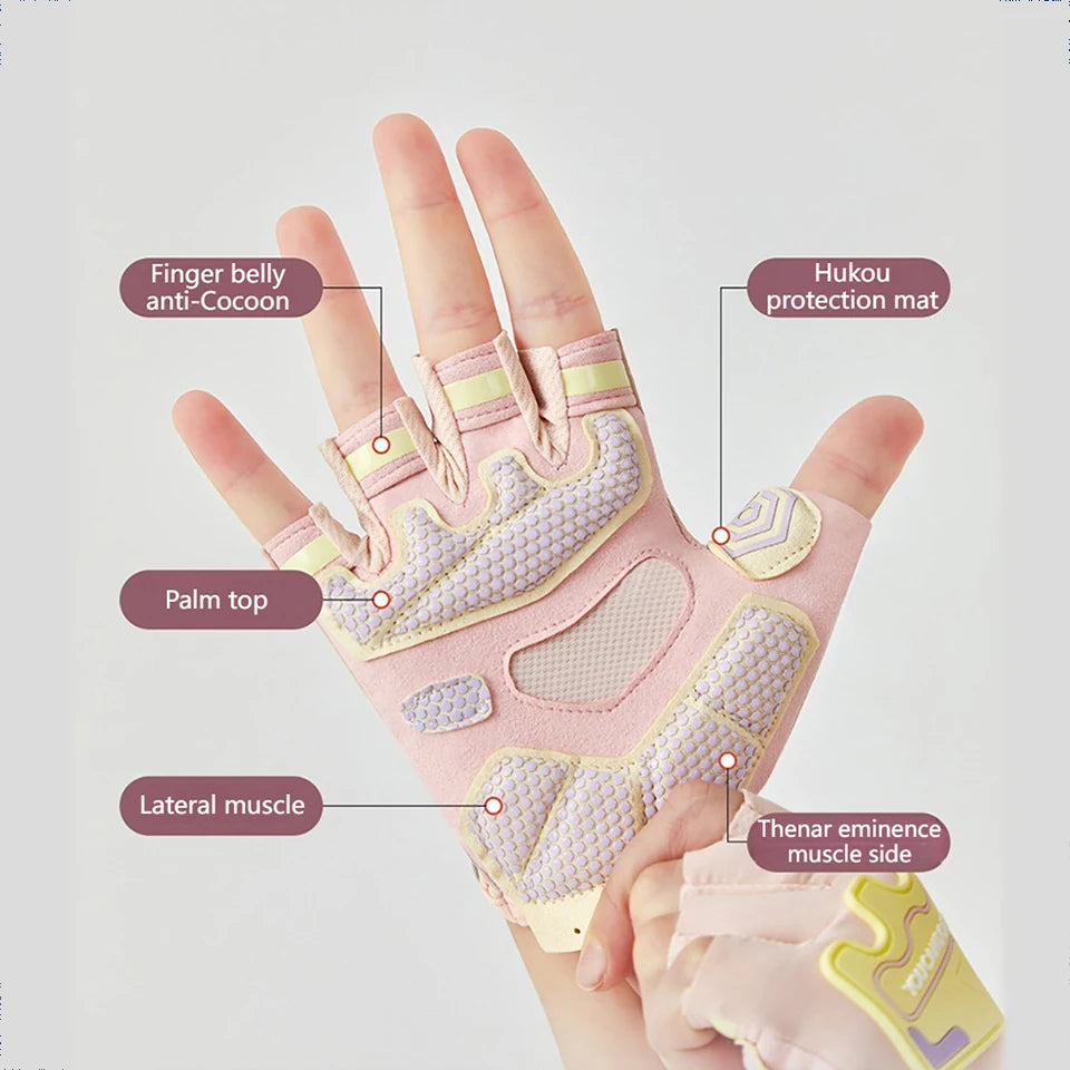 AOLIKES Kids Cycling Gloves Half Finger Skate Child Mountain Bike Bicycle Gloves Sports Gloves for Boys and Girls Children