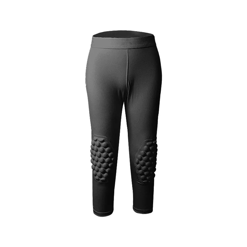 Children Sports Anti-collision Pants Compression Knee Protector 3/4 Length Leggings Football Basketball Kids Training Sportswear