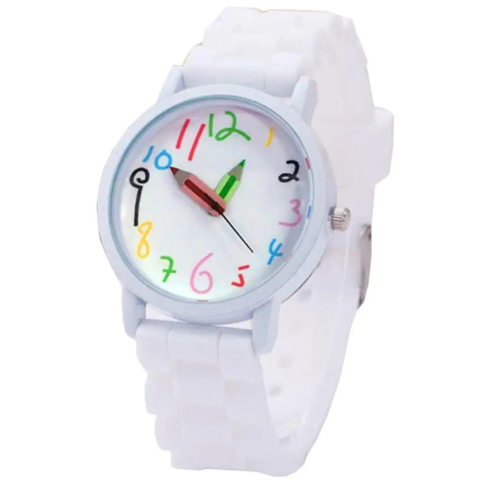 Children's Electronic Watch Cartoon Children Kids Round Dial Silicone Strap Analog Quartz Wrist Watch Gift