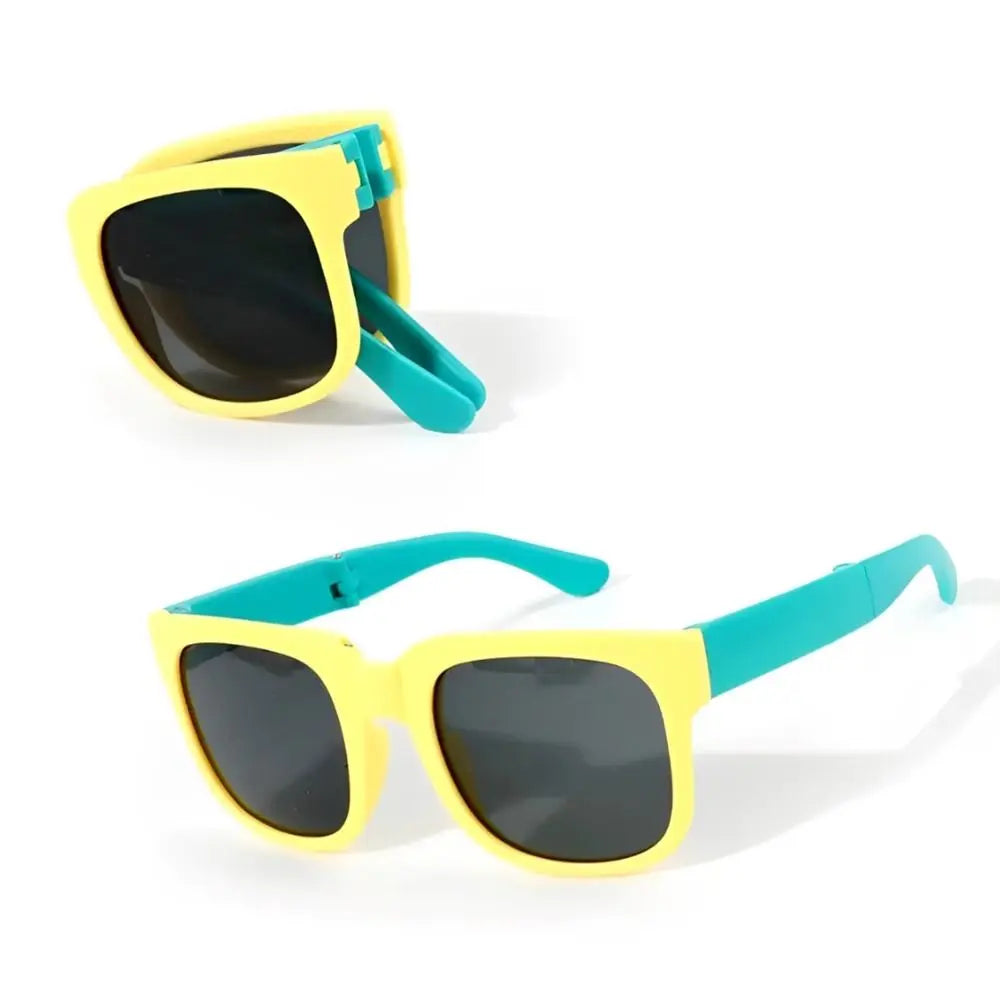 Outdoor Kids Sunglasses Vintage Square Frame UV 400 Foldable Sunglasses Shades for Toddler Boys and Girls