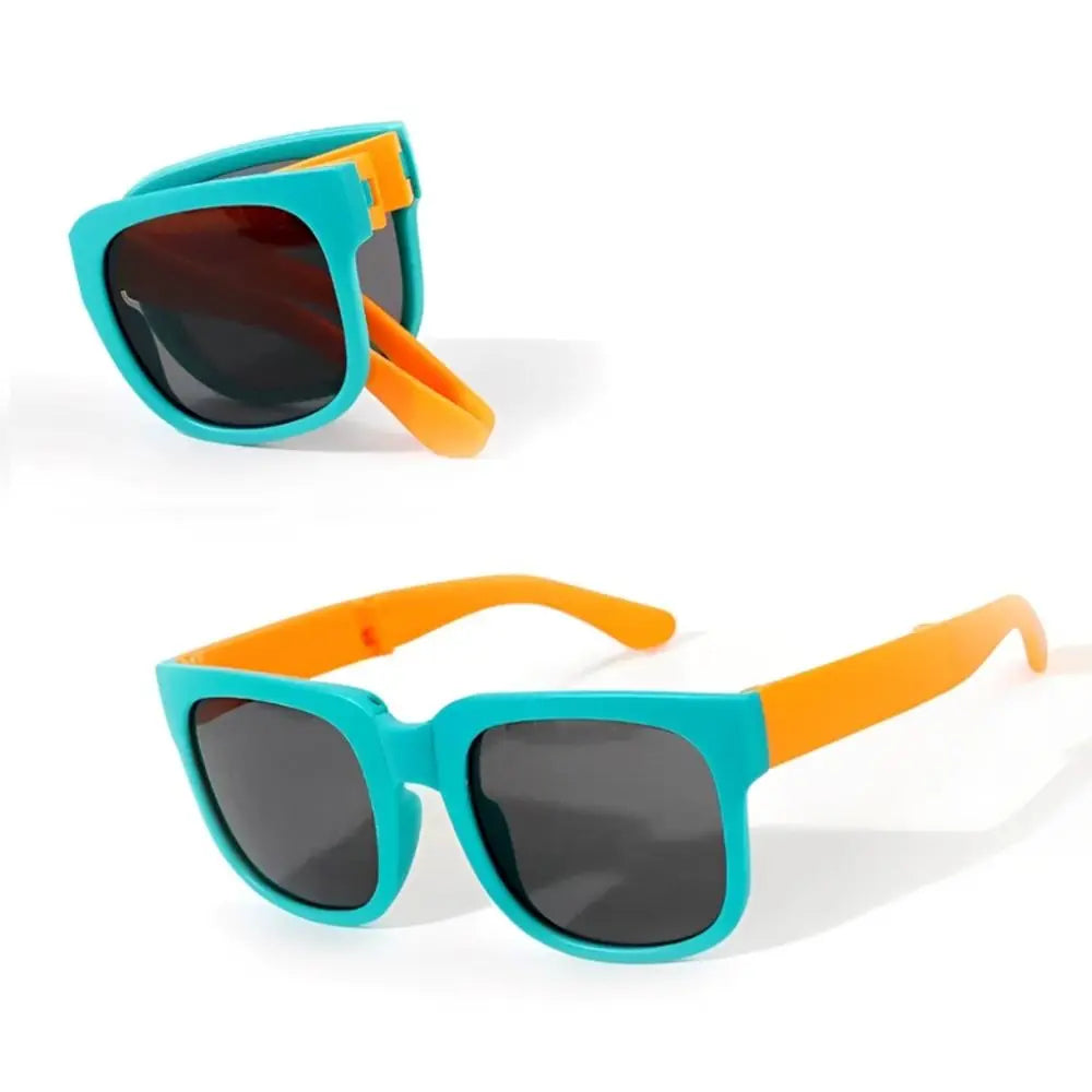 Outdoor Kids Sunglasses Vintage Square Frame UV 400 Foldable Sunglasses Shades for Toddler Boys and Girls