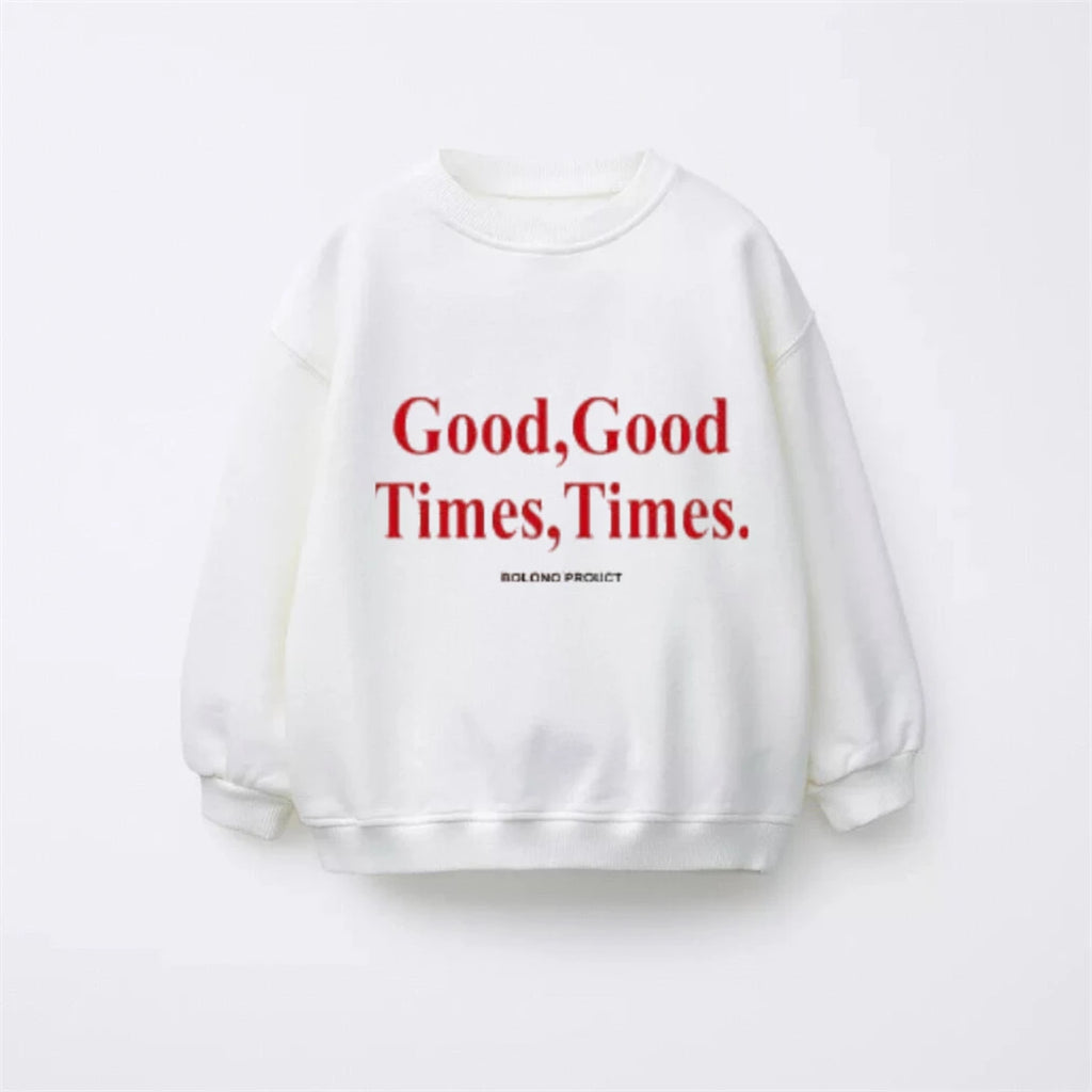 Kids New Printing Hoodie Outer Wear Loose Casual Round Neck Sweatshirst 2 3 4 5 6Years Old Child Versatile Long Sleeve Pullovers