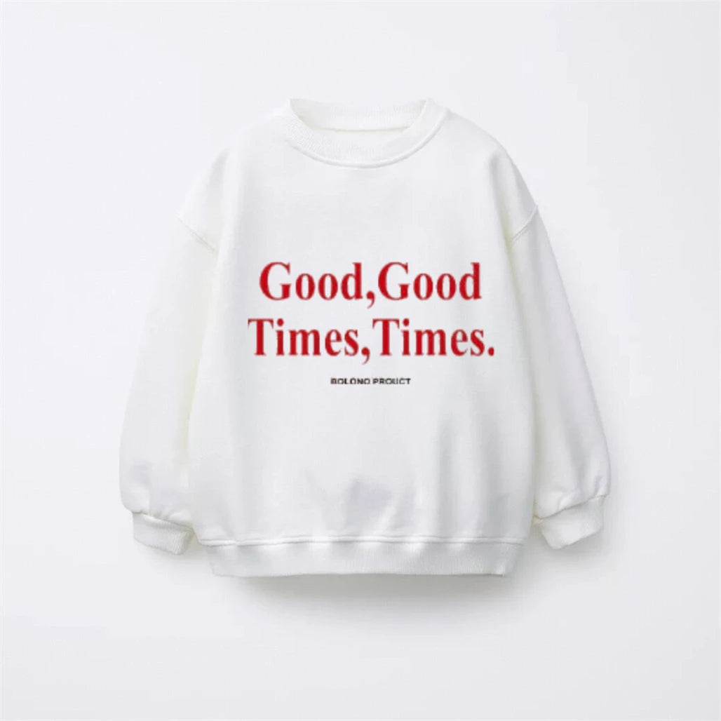 Kids New Printing Hoodie Outer Wear Loose Casual Round Neck Sweatshirst 2 3 4 5 6Years Old Child Versatile Long Sleeve Pullovers