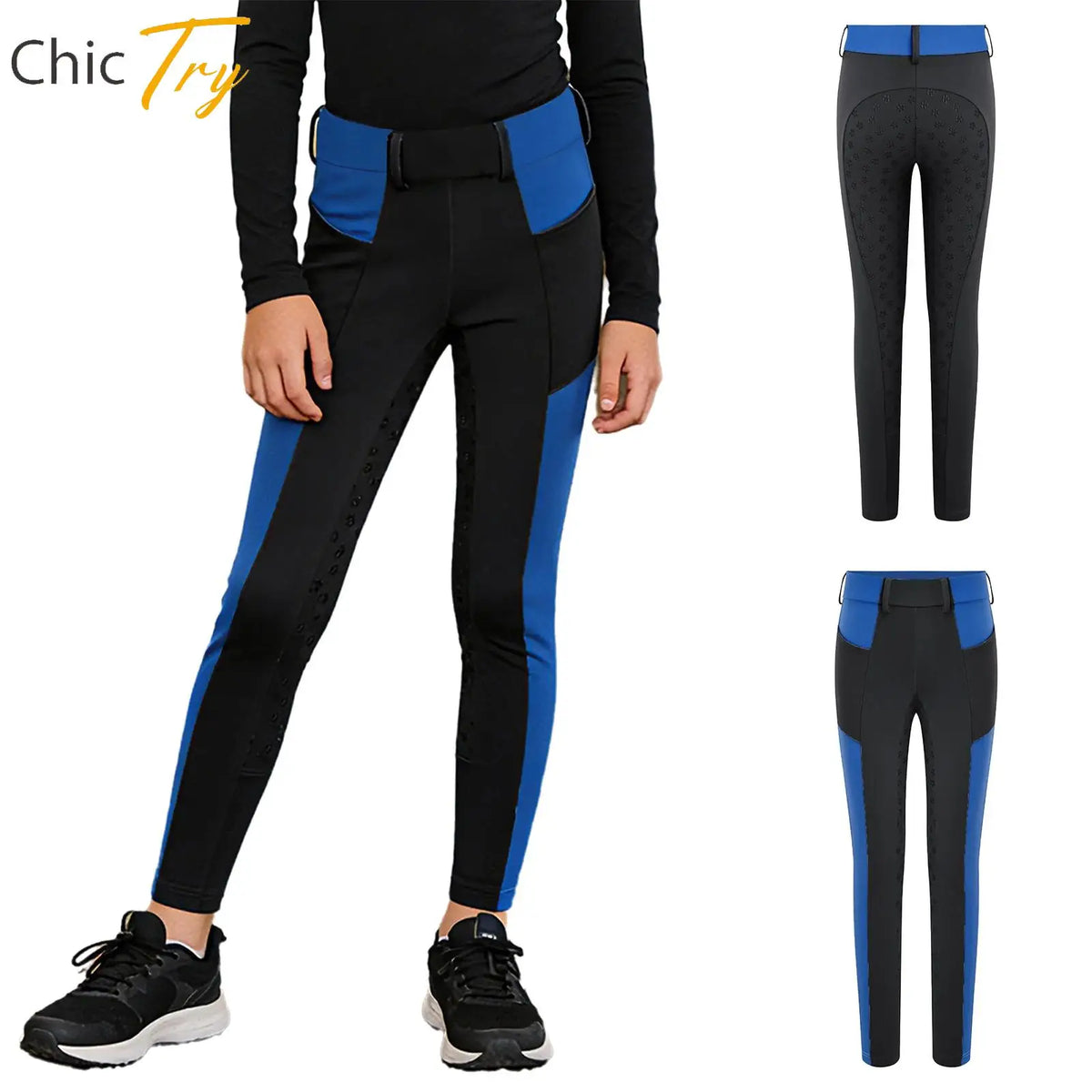 Unisex Kids Boys Girls Horse Riding Sports Clothes Anti-skid Full Seat Equestrian Pants Leggings Workout Bottoms Daily Wear