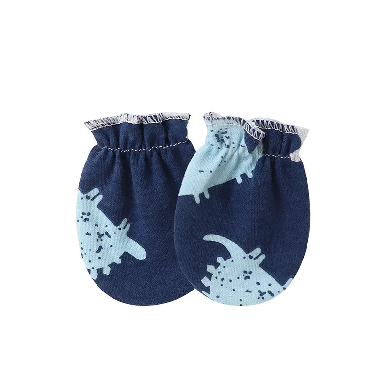 6Pairs/lot Newborn Baby Gloves for Boys Girls Protect Face Cotton Gloves Pink Blue Cartoon Elastic Gloves Infant Gift 0-6Mouth