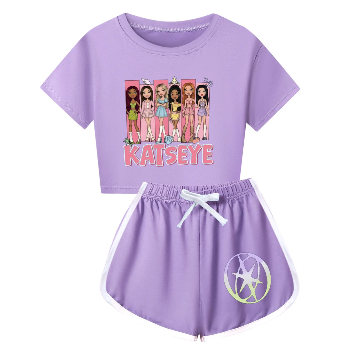 KATSEYE Kids Pajamas Set Cute Katseye Beautiful Chaos Short Sleeve Sleepwear for Toddler Boys Girls Summer Nightwear Sport Wear