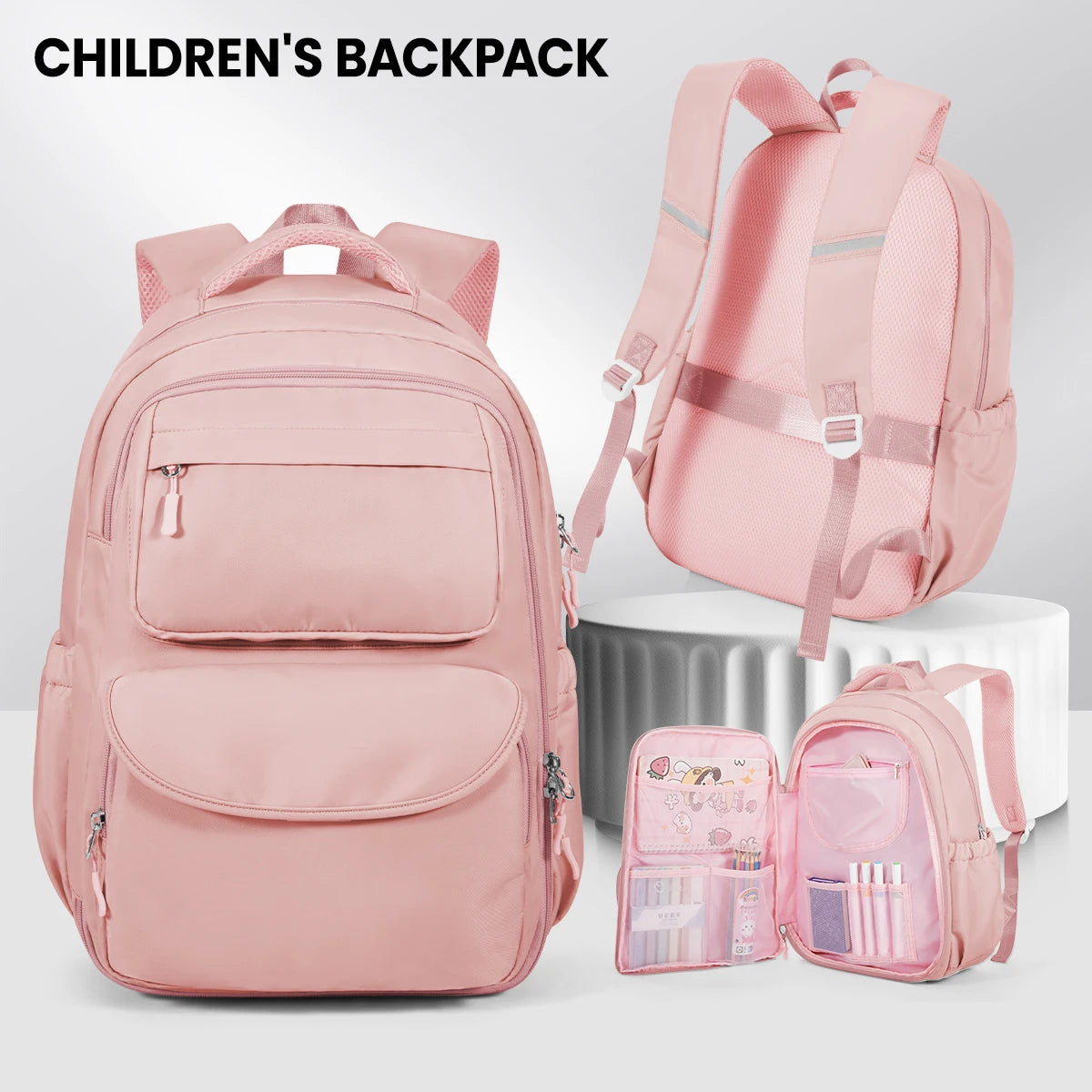 Girls School Bags Kids Backpack with Fridge Door, Elementary School Backpack, Lightweight School Backpack for Girls Ages 8-10