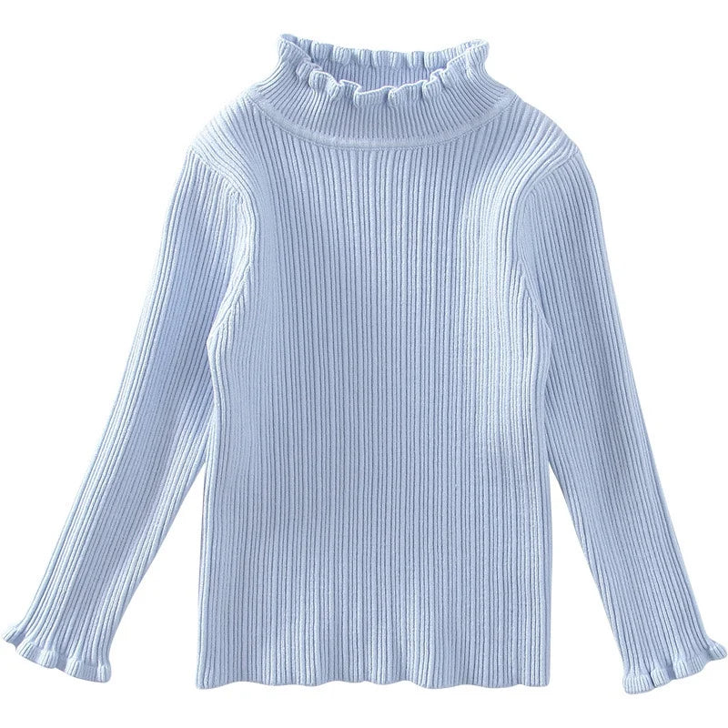 Kids Winter Clothes Baby Girls Knitted Sweater Cute Knitted Bottoms High Neck Inside Sweaters Turtleneck Top Pullovers Cotton