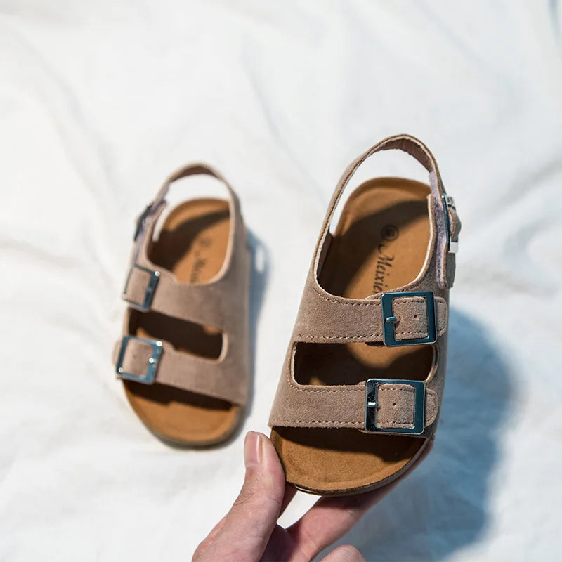kid's Summer Boys And Girls Leather Sandals For Children Beach Shoes Kids Sports Soft Non-slip Casual Toddler Sandals 2-12 Years
