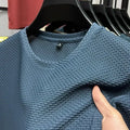 Summer Mesh Ice Silk T-shirt Men's Short Sleeve Round Neck 2026 New Half Sleeve Men Thin Solid Color Tees Top