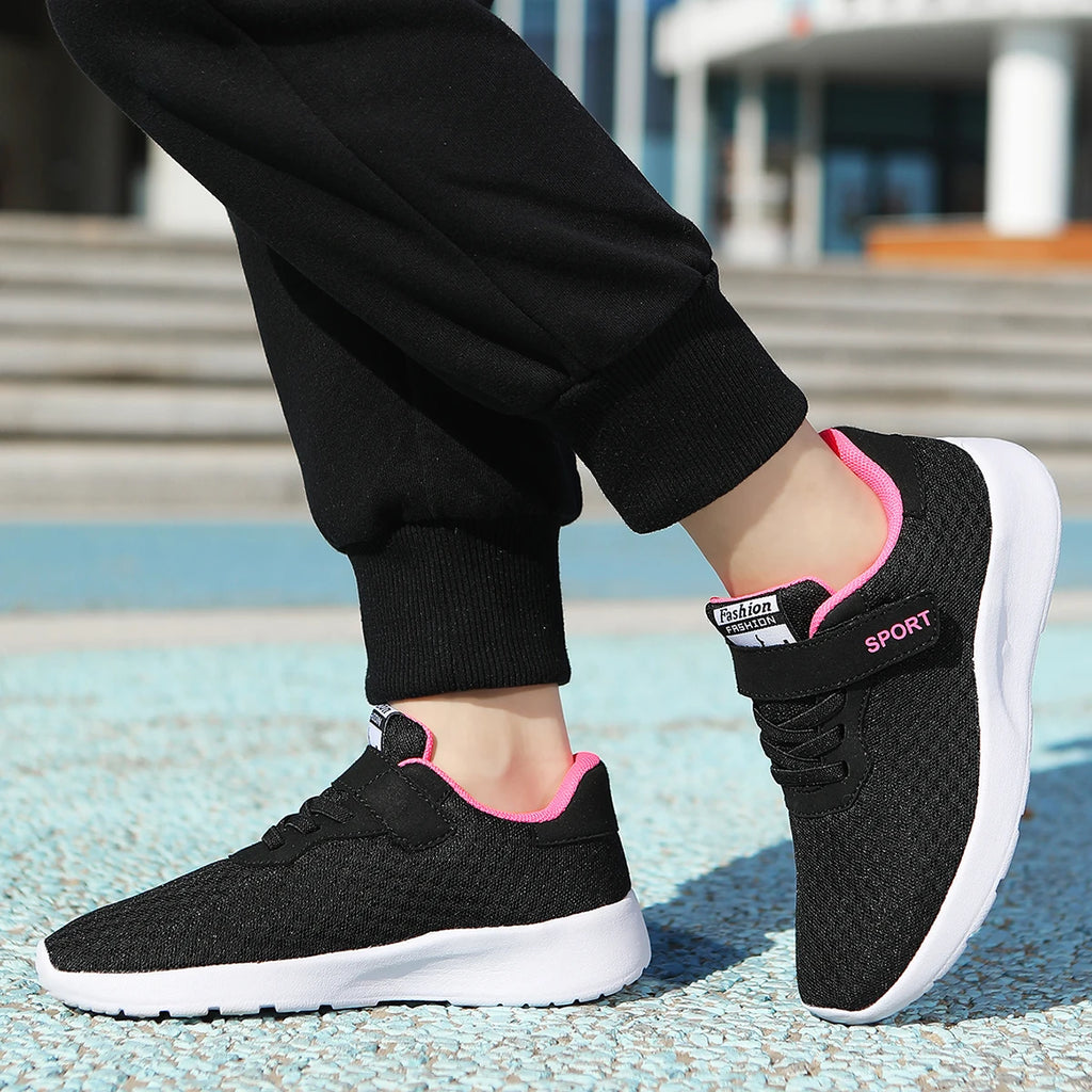 Teenager Children Sport Sneakers Lightweight Comfort Casual Walking Shoes Durable Rubber Sole Daily Wear Big Kid Athletic Shoes