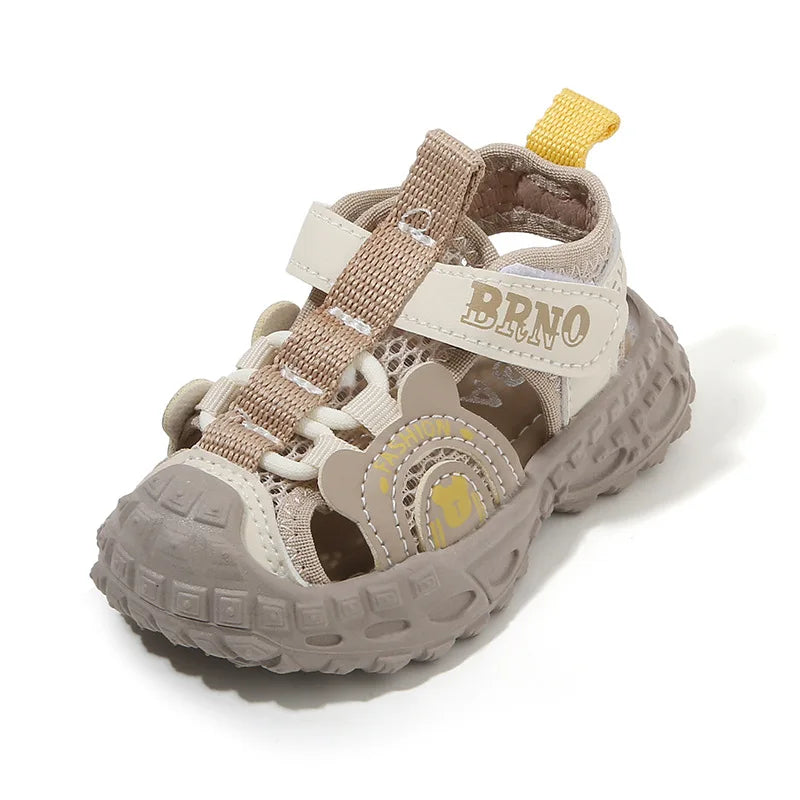 Children's Sports Sandals 1-4 Years Old Blue Hollow Breathable Boys Girls Casual Shoes Light Purple Soft Non-slip Kids Sneakers