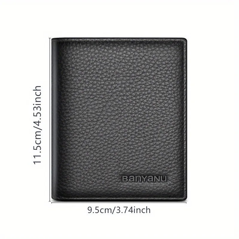 Vertical Short Wallets for Men Genuine Leather Rfid Blocking Wallet Men Coin Pocket Slim Card Holder Minimalist Small Purse