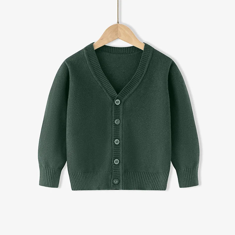 ZOETOPKID Winter Boys Knitted Sweaters Big Kids Clothes 2024 Autumn Children Cotton Pullover Teen Solid Knitwear Coats