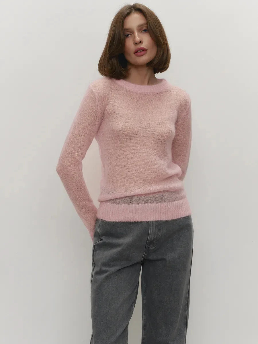 Wolfeel Summer New O-neck Elegant Slim Fit Sweater Women's Jumpers Casual Chic Thin Long Sleeved Fashion Lady Loose Pullovers