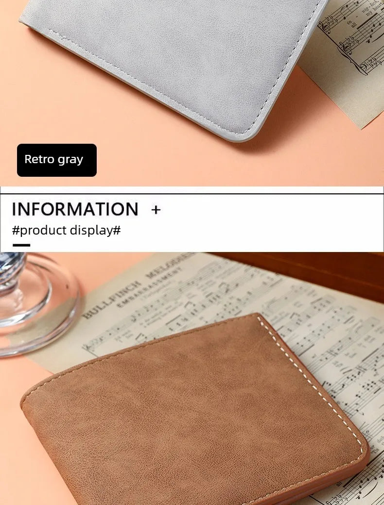 2026 New Wallet Men Short Dollar Clip Zipper Simple Soft Leather Lightweight