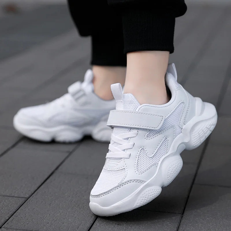 Children's Sports Shoes Boys Girls Sneakers Fashion Mesh Breathable Non-slip Kids Running Shoes for Boy White School Sneakers