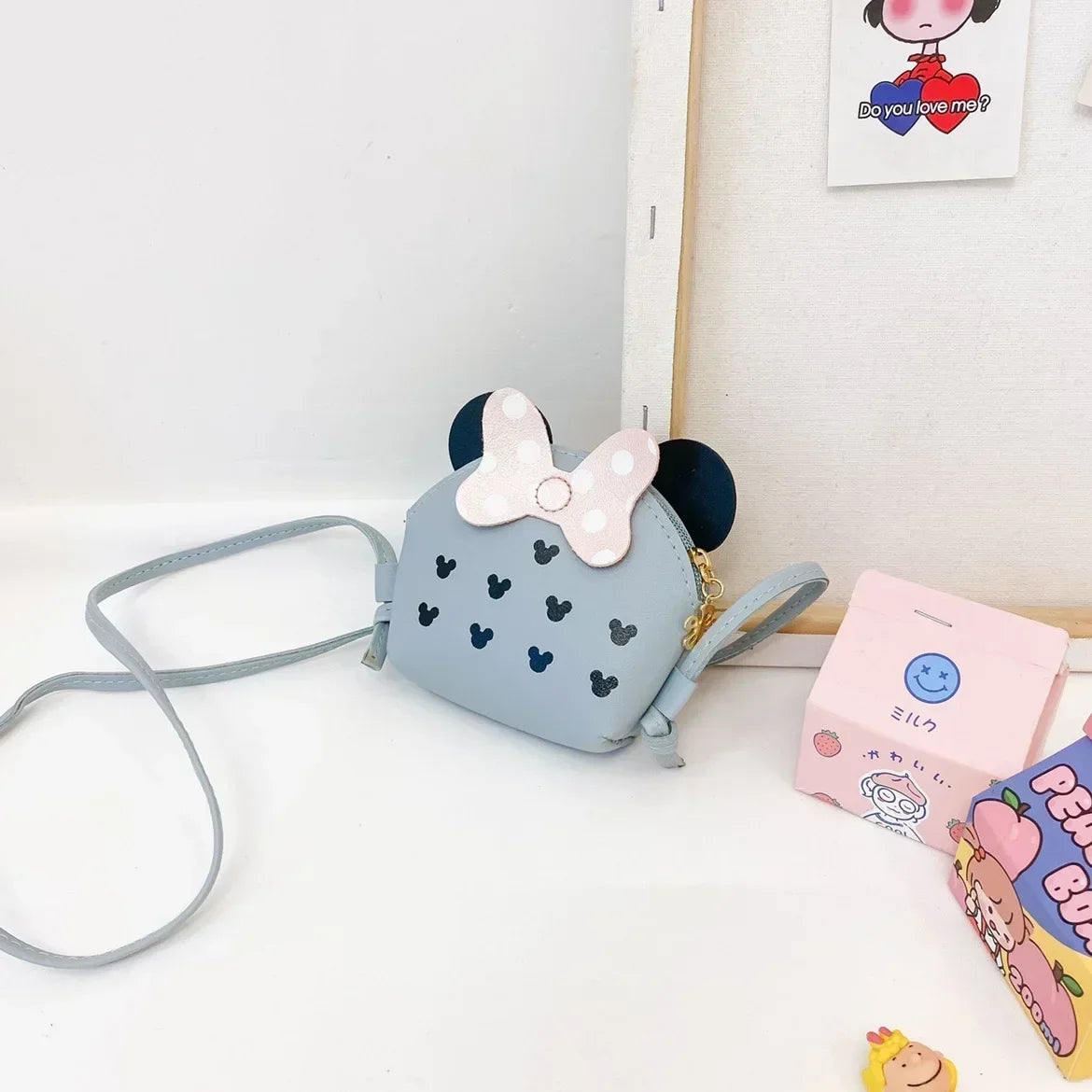 Girl's Cute Crossbody Bags Children Wallet Coin Purse Cute Cartoon Bow Shoulder Bag Kids Coin Pouch Bowknot Shoulder Bags