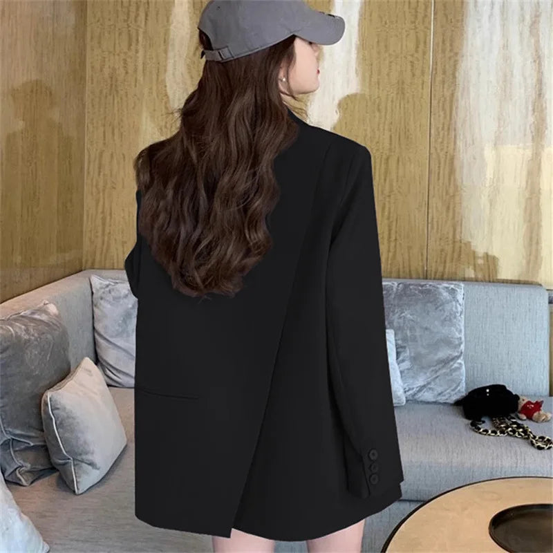New in Spring  Autumn Style Commuter Suit Women Long Sleeved Fashionable Casual Loose Solid Color Suit Jacket Clothes Top